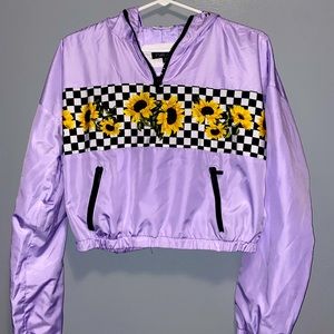 sunflower cropped rain coat🌻💜